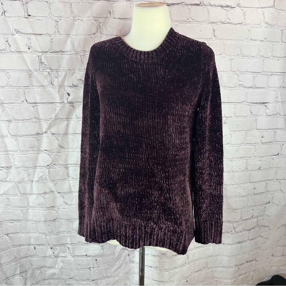 Orvis chenille crew neck Sweater womens S Deep Purple outdoor gorpcore winter